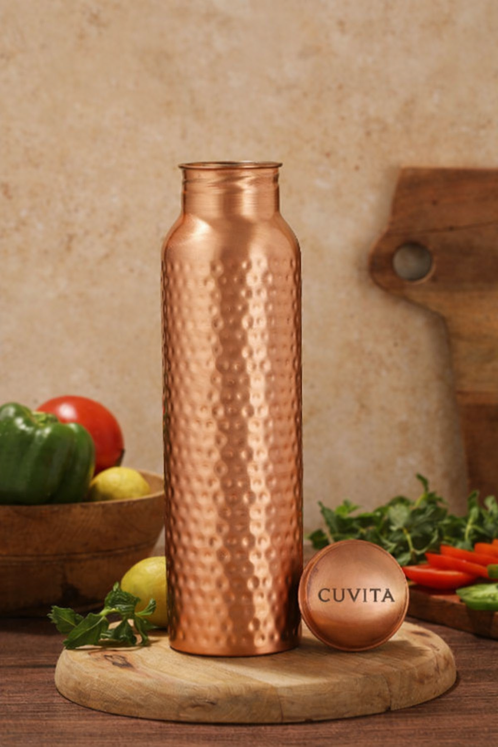 El Yapımı Ayurvedik Bakır Su Şişesi – Geleneksel Ustalık