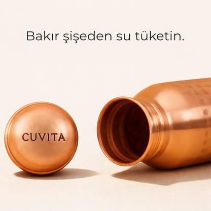 El Yapımı Ayurvedik Bakır Su Şişesi – Geleneksel Ustalık